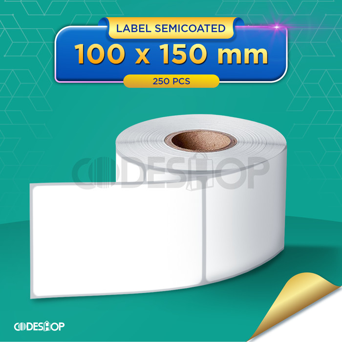 Label Semicoated 100x150 mm isi 250 Stiker Printer Barcode Citizen TSC