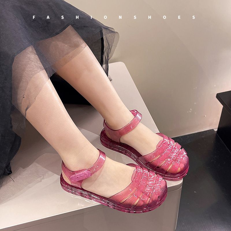 Sendal Sepatu Jelly Anak Perempuan Leona Lucu Berglitter Anti Slip Ringan Dan Lentur Ukuran 24-35