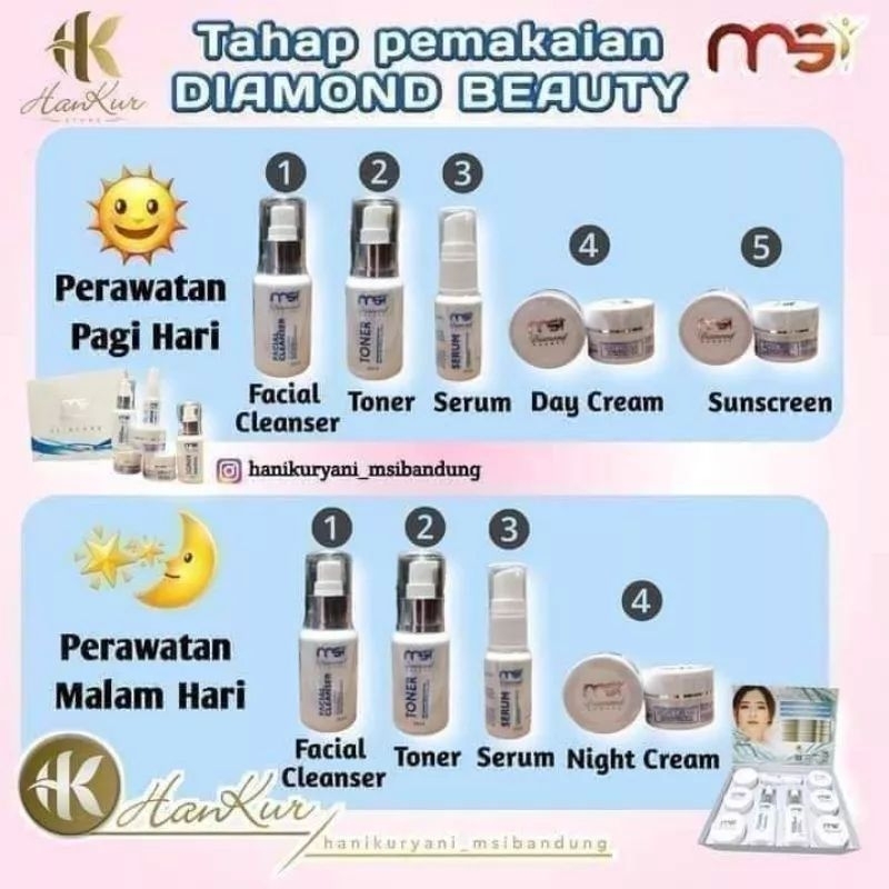 PAKET EKONOMIS SKINCARE DIAMOND BEAUTY MSI - 100% ORIGINAL