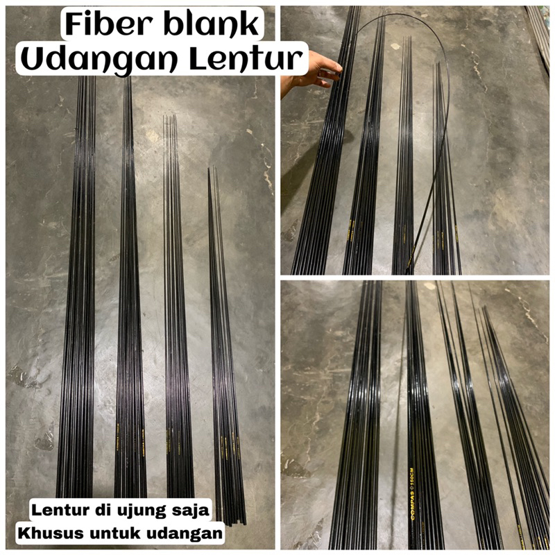 BAHAN FIBER POLOS UDANGAN 100cm-180cm | Bahan joran pancing polos blank udang