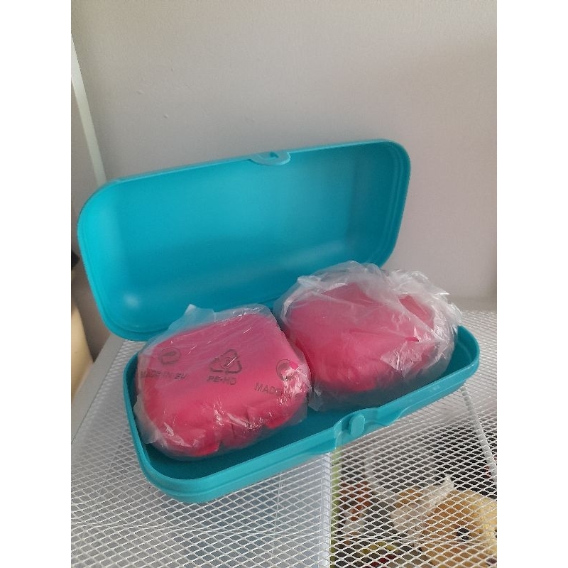 Tupperware set biru pink