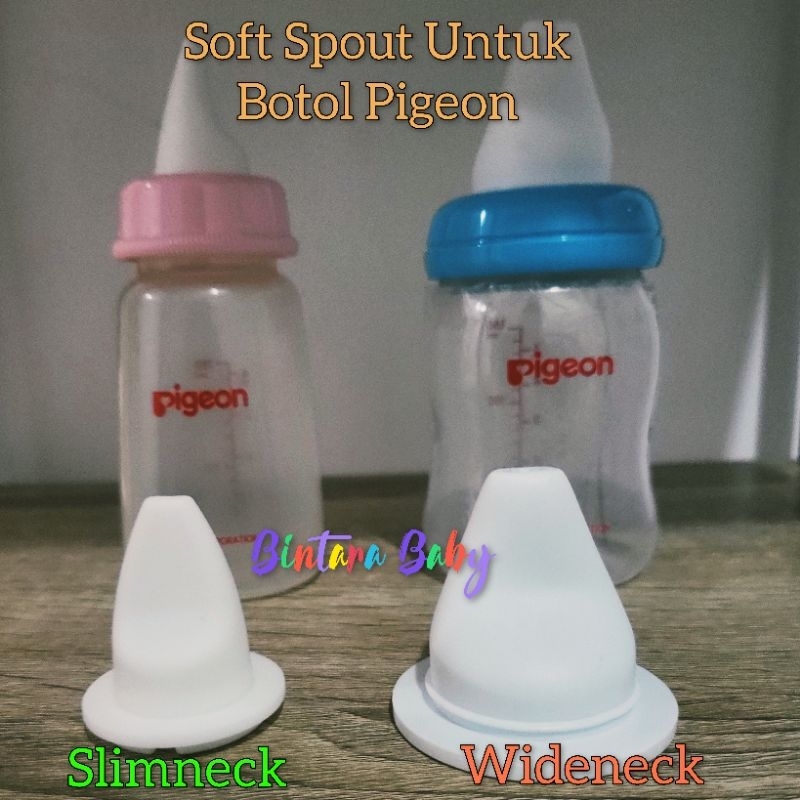 Spout Untuk Botol Pigeon / Silicone Putih Susu Botol Pigeon / Spout Wide neck Spout wideck pigeon / Spout botol slimneck pigeon 6m+ botol susu 12m+ Bayi 1 tahun / Cocok untuk Avent Classic, NUK, Bebetons / Dot Pigeon gepeng wideneck