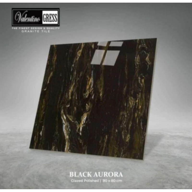 Granit 60x60 Valentino Gress Black Aurora Glazed Polished