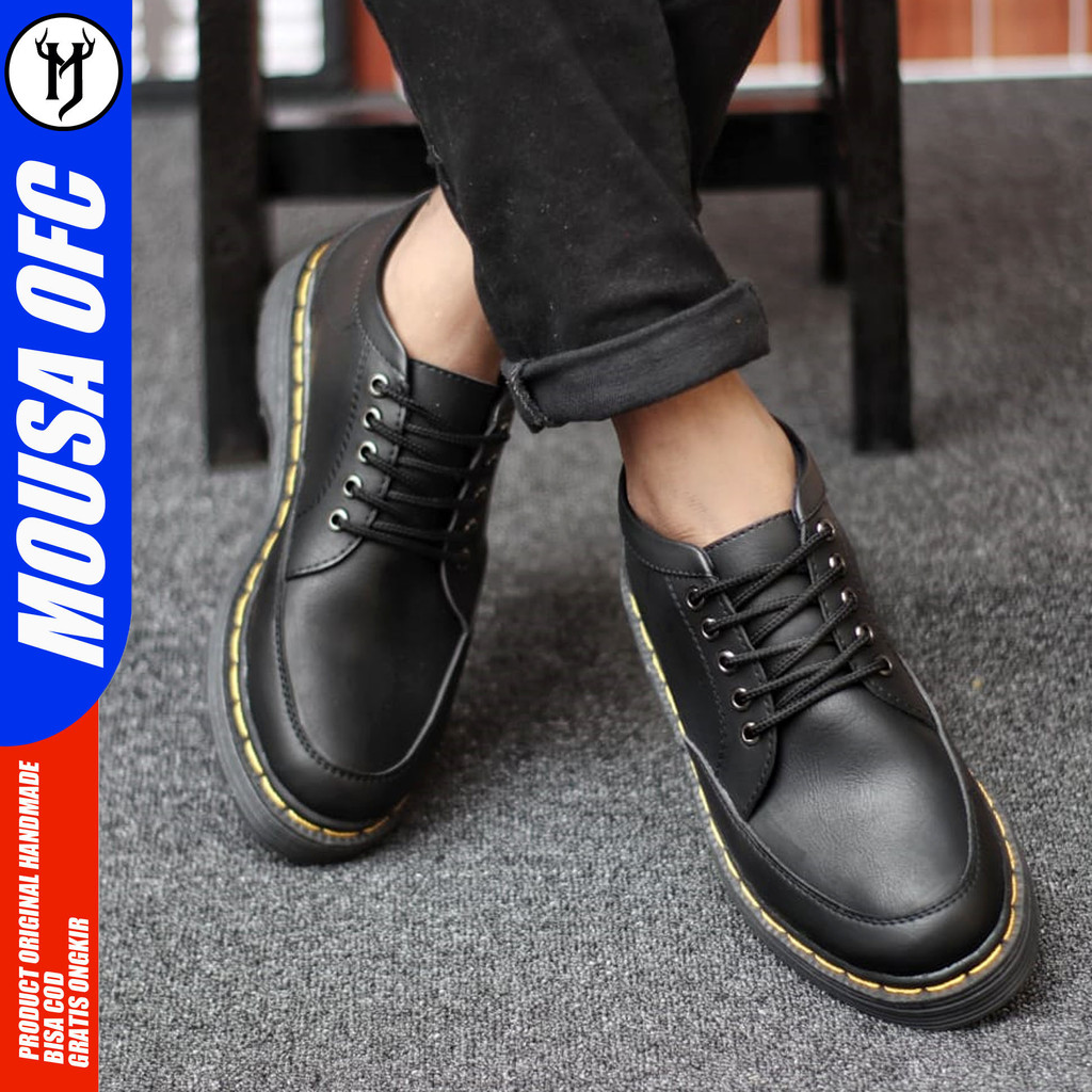 MOUSA Sepatu Docmart Formal Casual Boots Pantofel Kerja Pria Hitam Estes