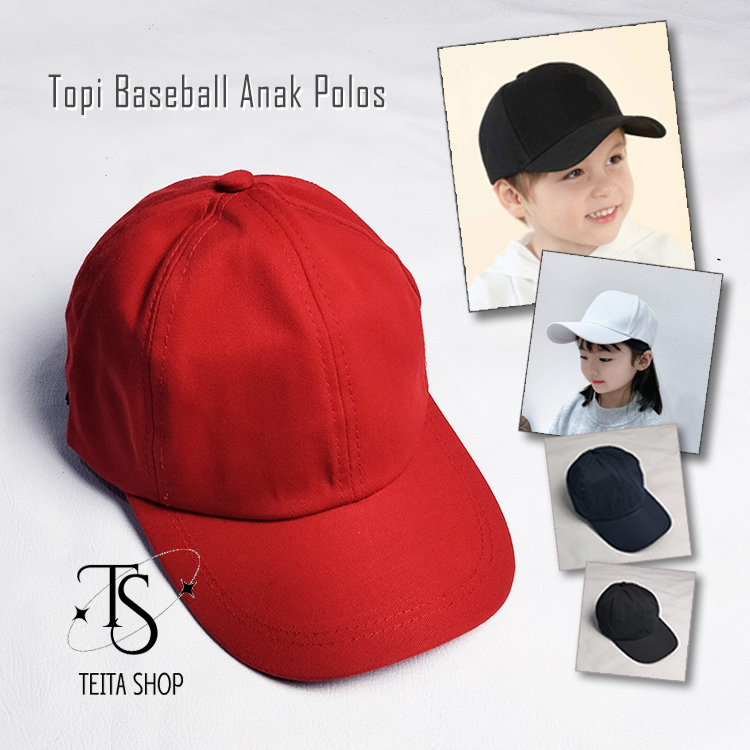 Topi Anak Baseball Polos Laki Laki n Perempauan Umur 3 - 8 Tahun Harga Murah Aneka Pilihan Warna