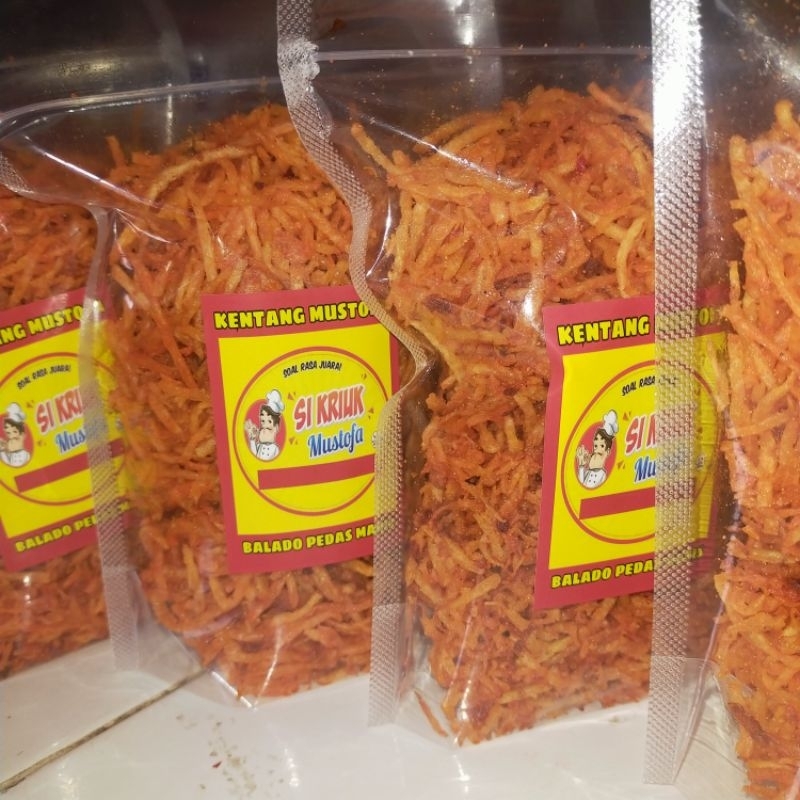 

Kentang Mustofa Kriuk Balado pedas 250 gram