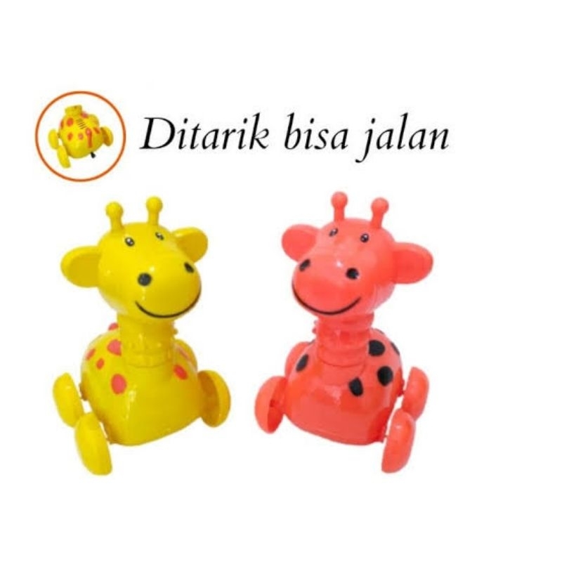 Mainan Anak / Bayi JERAPAH / BEBEK / KELINCI TARIK Tali Roda Jalan + Lampu LED SS 1377 / LT 20 / LT 21- Smile Giraffe Toys Tarik Jalan SS1377 / LT20 / LT21