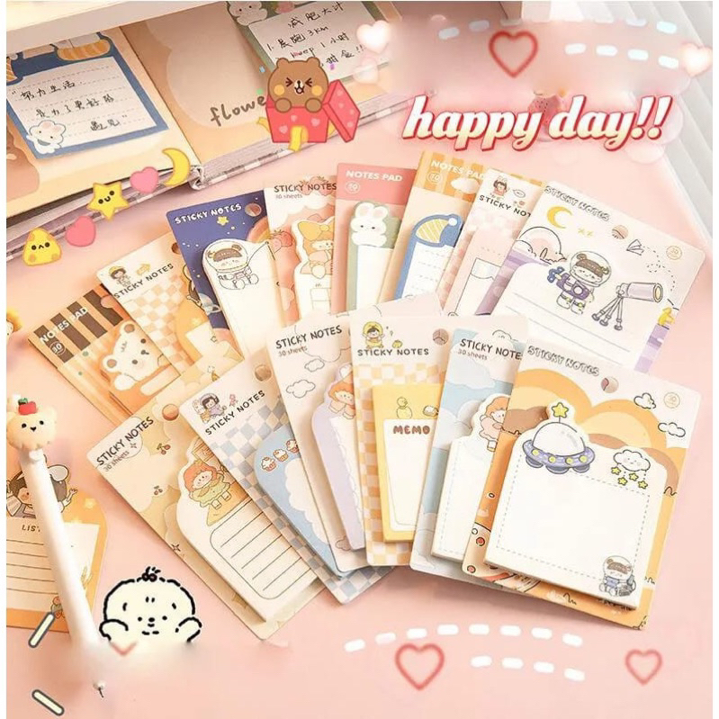 Sticky Note Motif Kartun Lucu Sticky Notes Penanda Buku