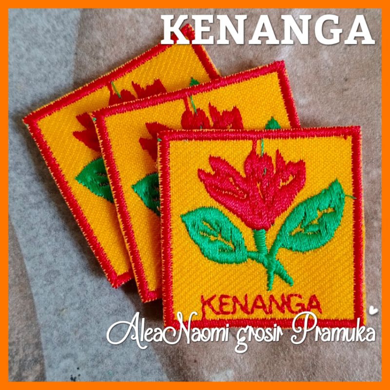 Tanda regu pramuka Putri bordir bunga kenanga bordir tanda regu bunga kenanga bordir tanda regu kenanga bordir