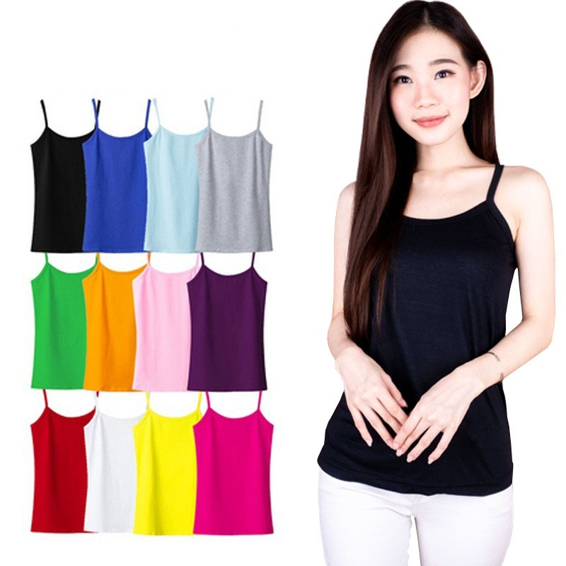 Tanktop Wanita Singlet bahan Katun Model Tali Kecil Tt02