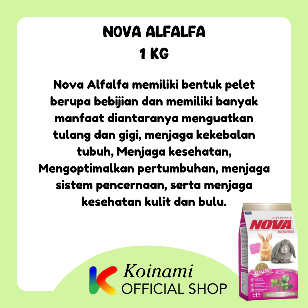 NOVA ALFALFA 1kg PINK / rabbit food / makanan kelinci / pakan hewan