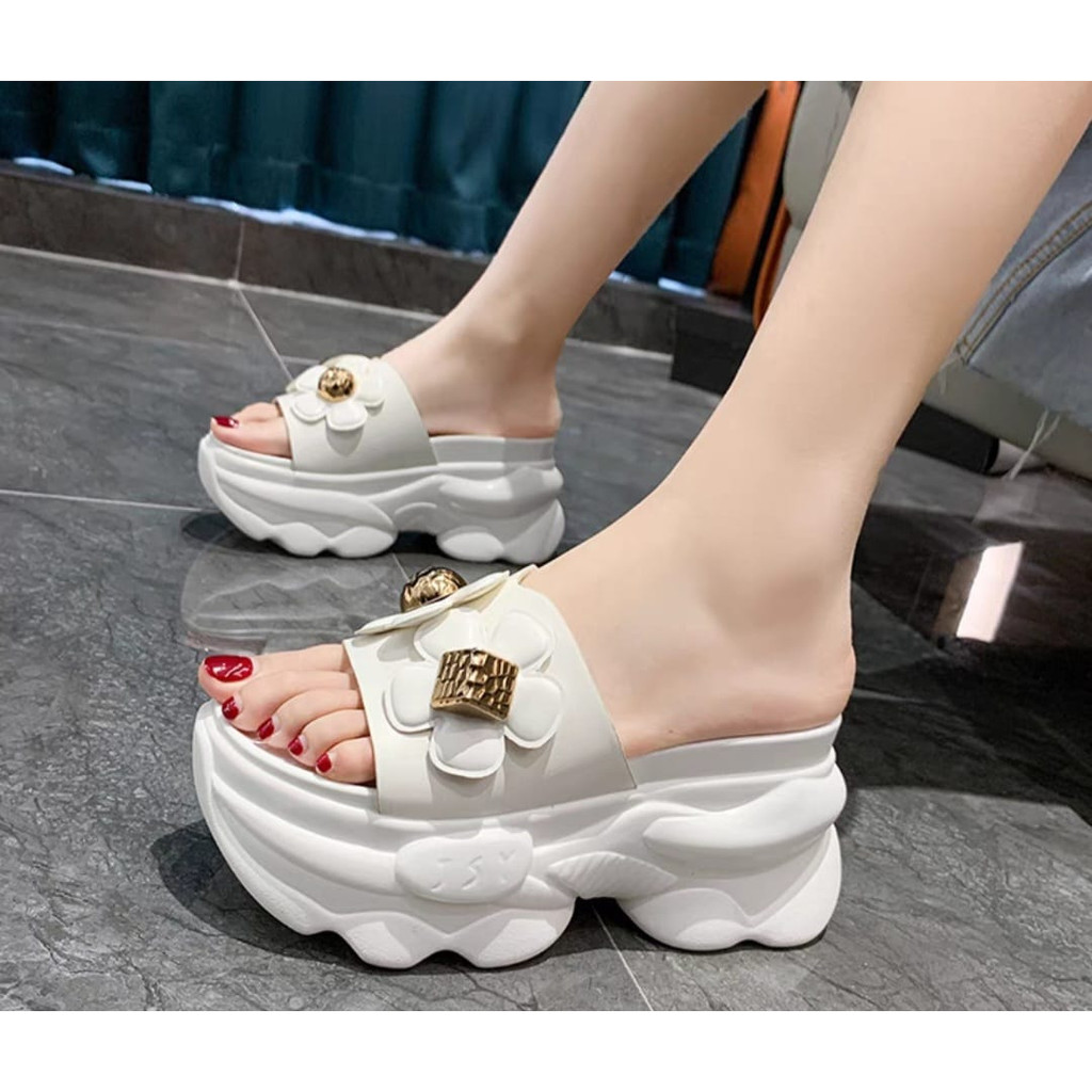 Sandal Wedges Diamond Wanita Sol Tebal BM513