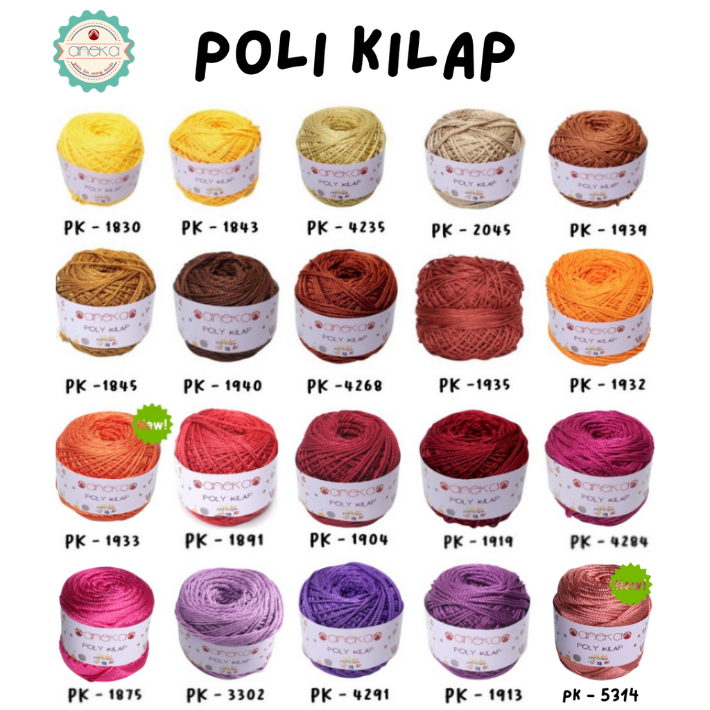 KATALOG - PREMIUM Benang Rajut Polyester/ Poliester / Poli Poly Kilap Warna PART 1