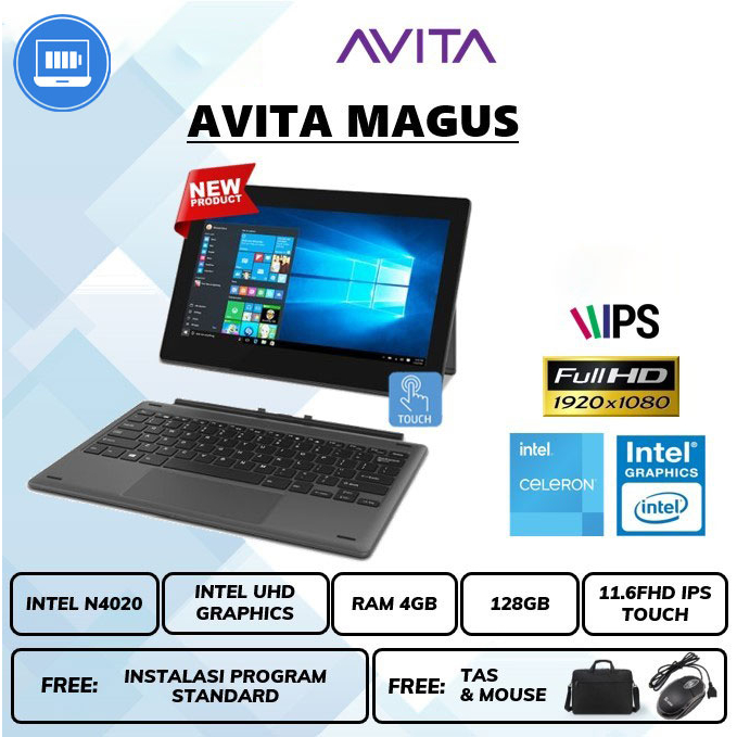 Laptop Avita Magus n4020 Ram 4gb SSD 128gb 11.6&quot;FHD touchscreen