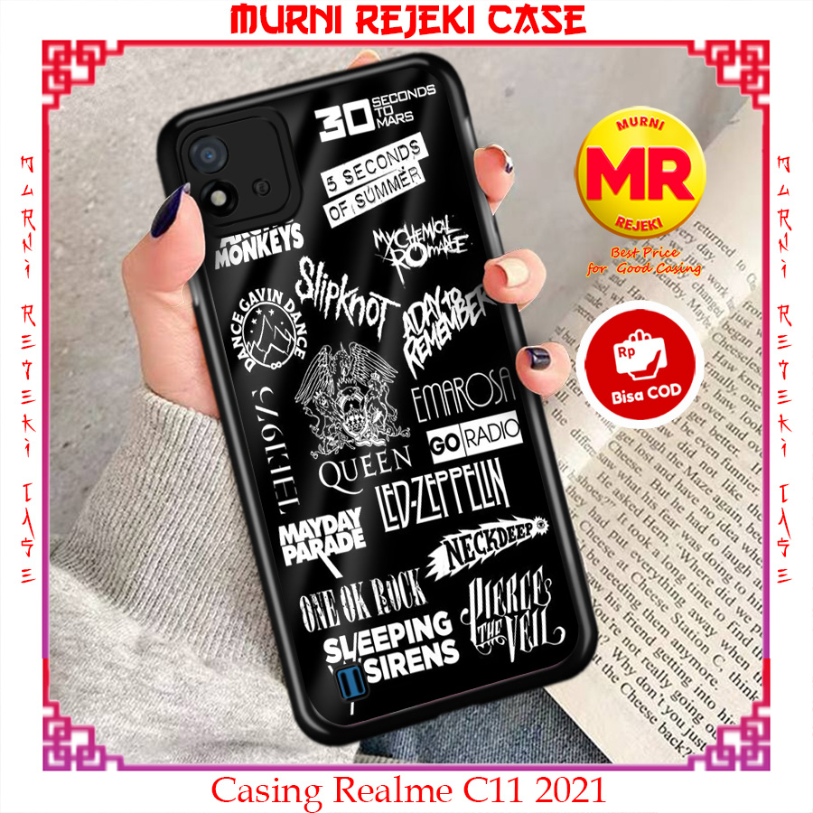 Murni case realme c11 2021 casing realme c11 2021 fashion motif [BAND03] case hardcase soft case pre