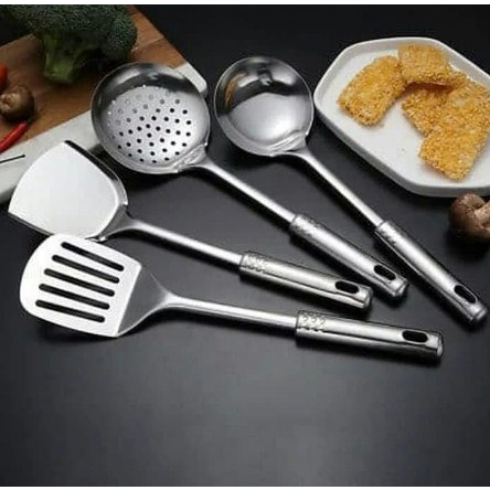 Peralatan Masak 4 Biji Spatula Sutil Set Kitchenware Series Stainless ada Kotak