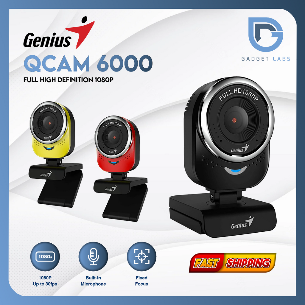 Genius QCAM 6000 Webcam Full HD 1080P - Webcam Gamer Laptop Komputer