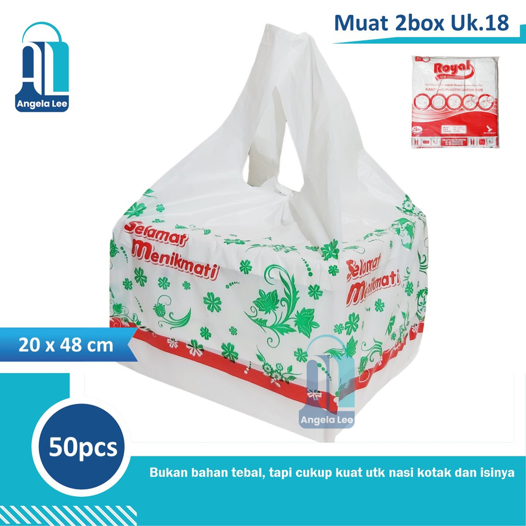 Kantong Plastik nasi kotak muat 2 box ukuran 18x18 syukuran hajatan acara berkatan