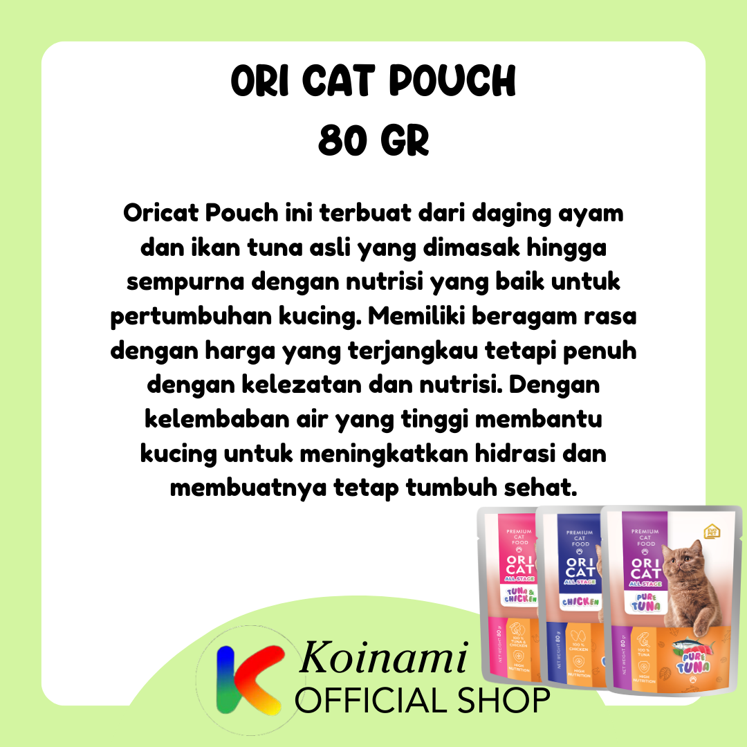 Ori Cat Pouch 85gr / Ori cat Sachet 85gr | Oricat sachet | Wetfood Kucing | Makanan Basah Kucing Ori Cat