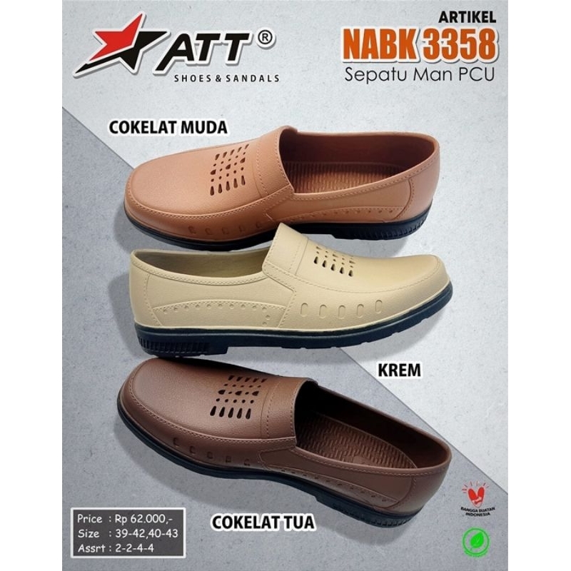 sepatu ATT NABK 3358 sepatu slip on karet pria