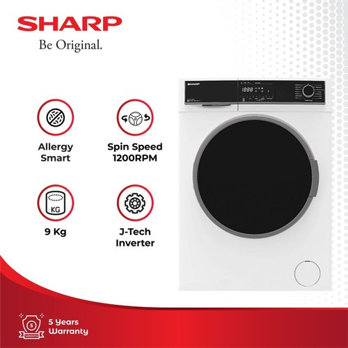 SHARP MESIN CUCI FRONT LOADING INVERTER 9KG ES-FL1490BX