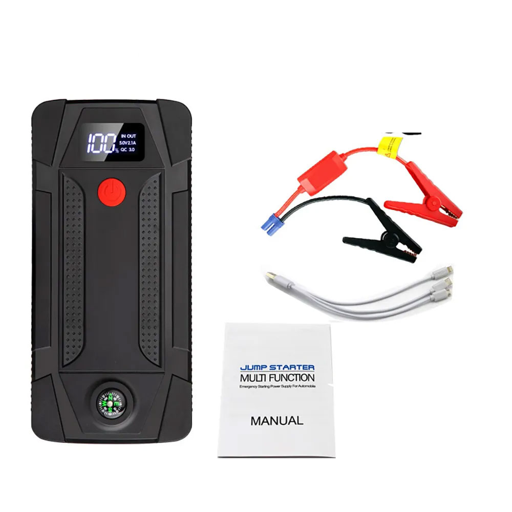 Power Bank Car Jump Starter 12V 20000mAh with LED and Compass - R22 - Black