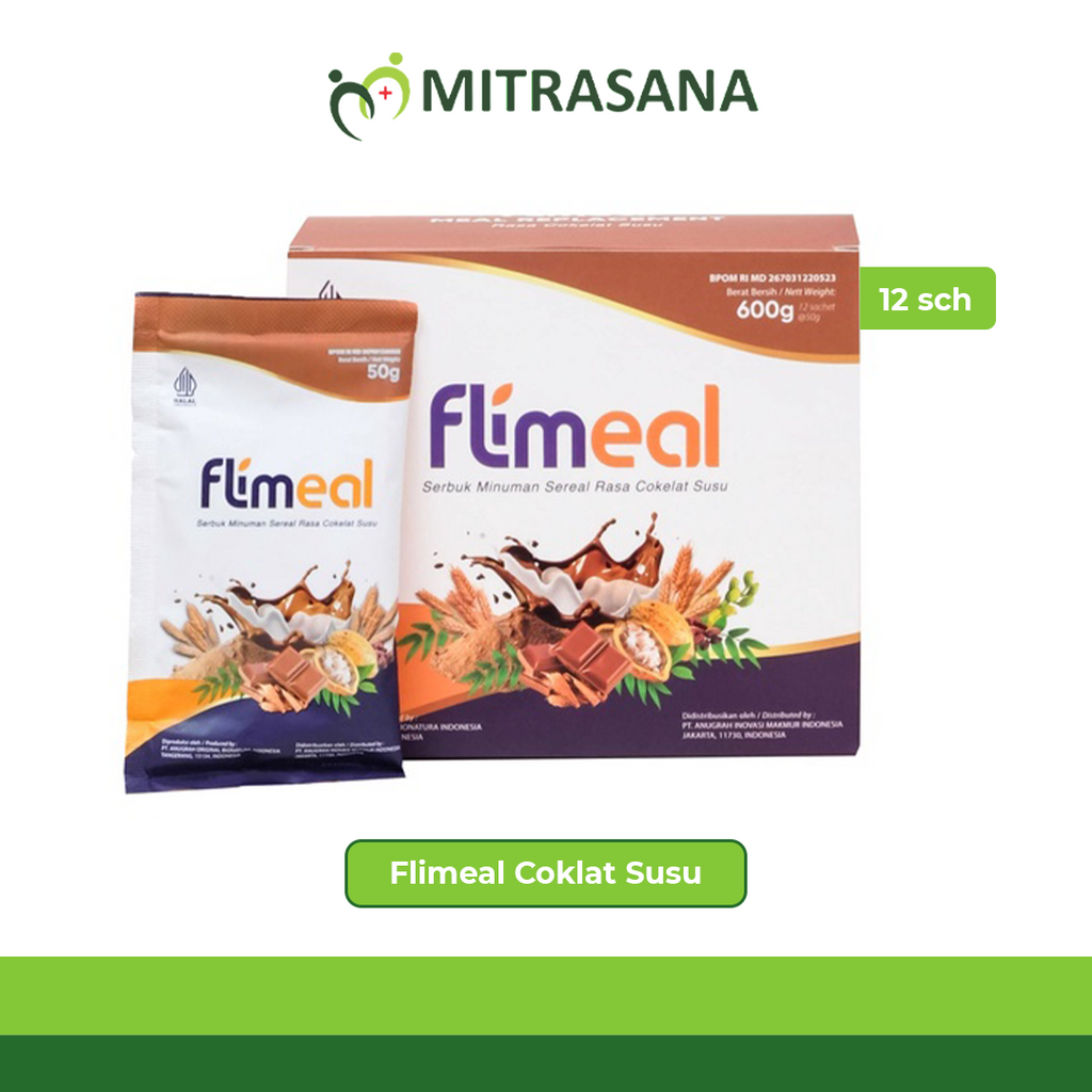 Flimeal (Meal Replacement) - 1 Box (isi 12 sachet) - Coklat Susu