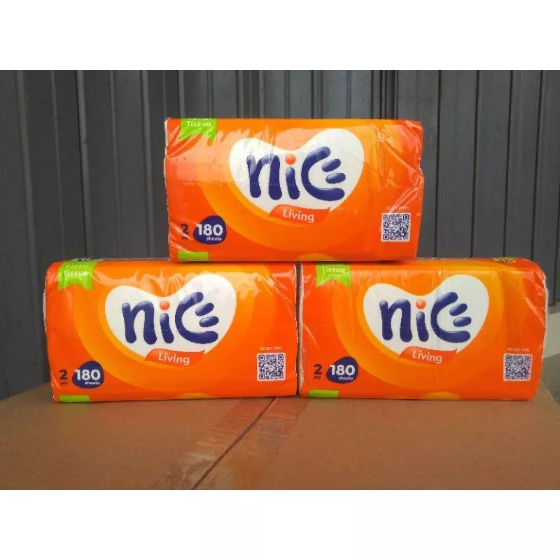 Nice Tissue 180 S 2 Ply tisu 1kg muat 6 pcs Tisu lembut wajah tangan lantai murah