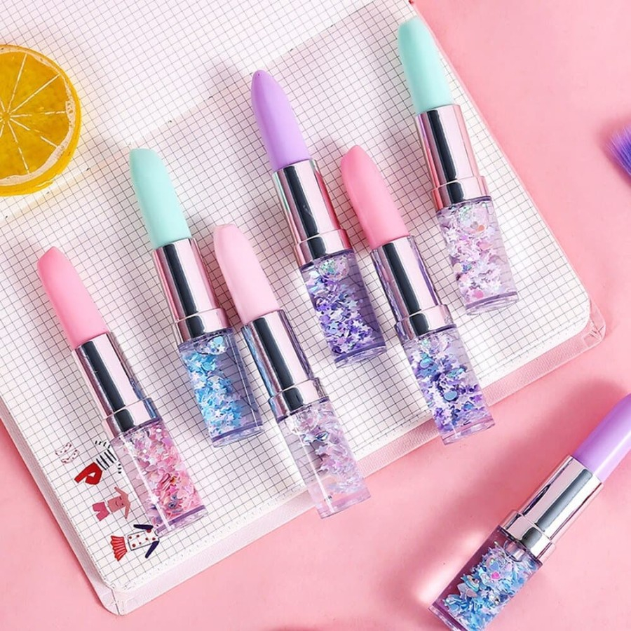 

pulpen gel glitter motif lipstick lucu imut/bolpen gel-STABILO LIPSTIK