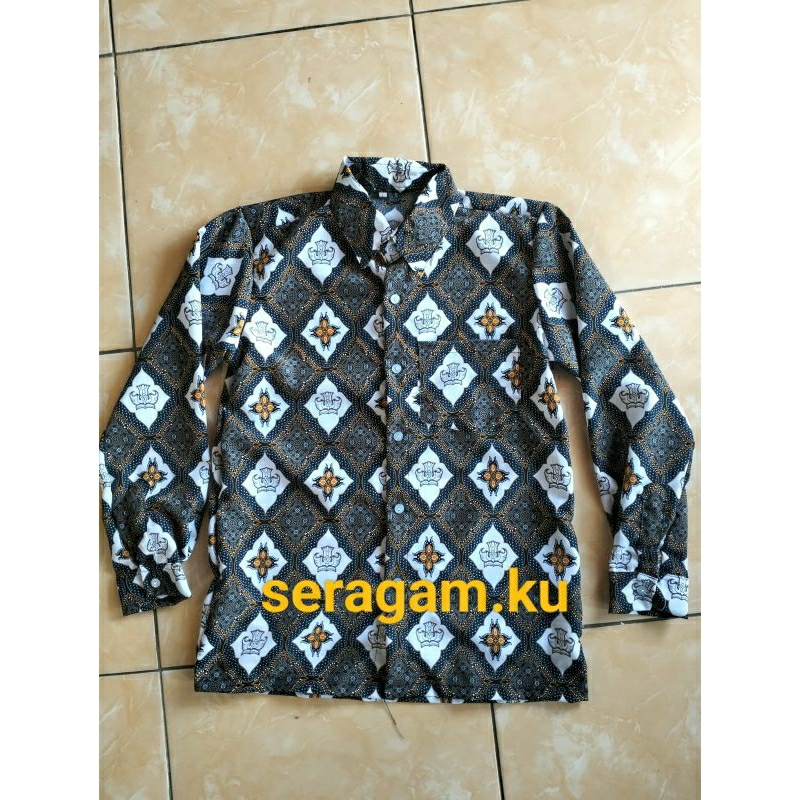 BATIK SMA NEGERI/BATIK SMA NASIONAL/BatikSeragamSekolah SMA/Baju Batik Rengganis abu"SMA