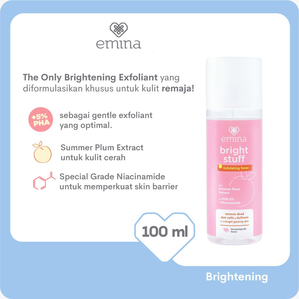 Emina Bright Stuff Exfoliating Toner - 100ml