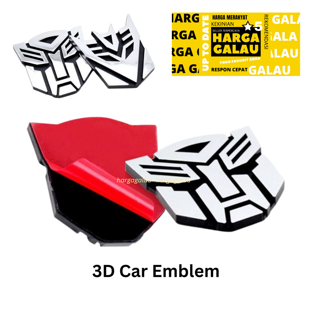 3D Car Emblem Lambang Transformers Untuk tempelan Mobil logo +-8cm