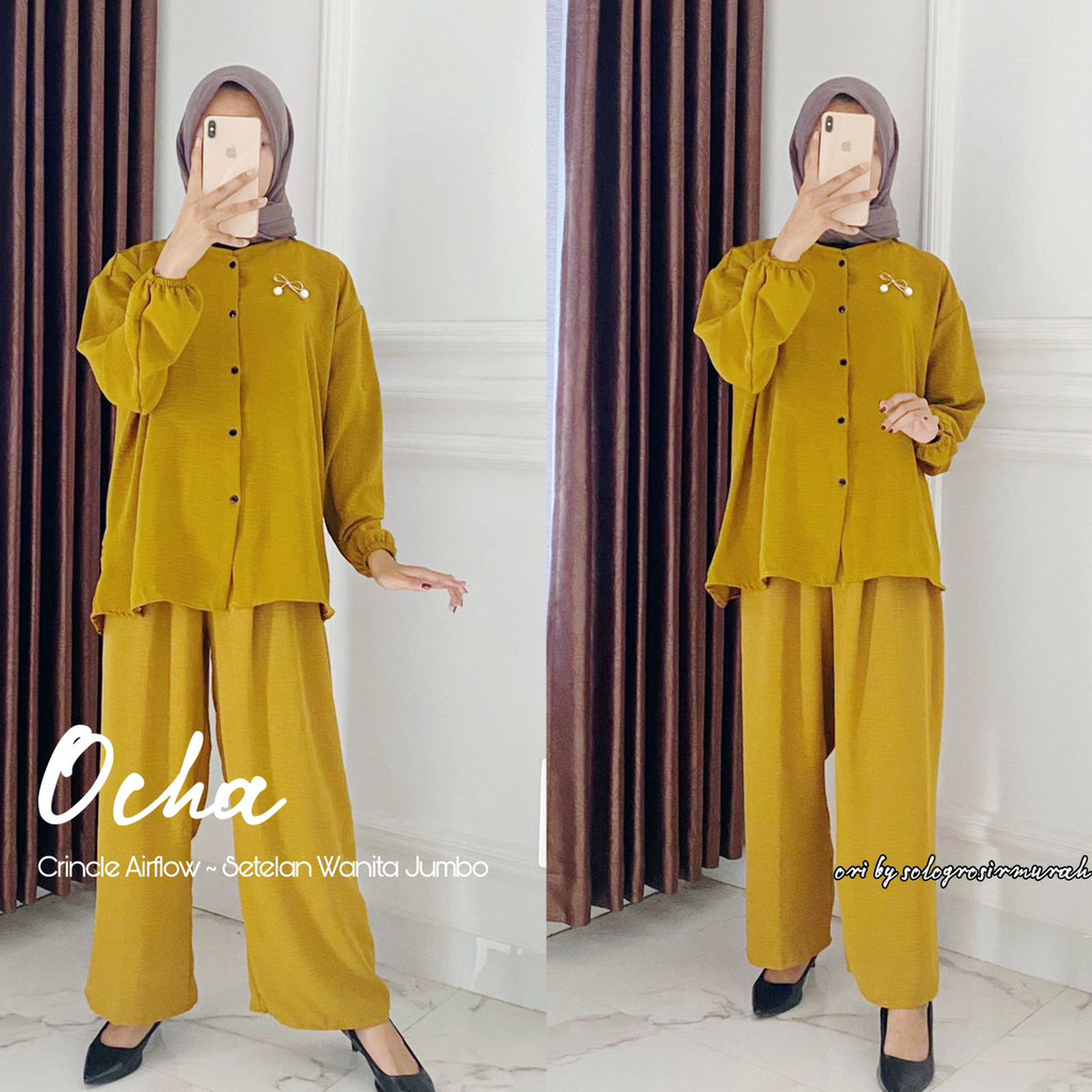 Onset Ocha Crincle Airflow LD 115cm // Setelan Wanita Simple