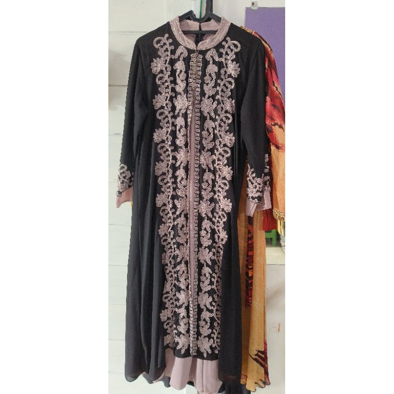 preloved gamis hitam rompi