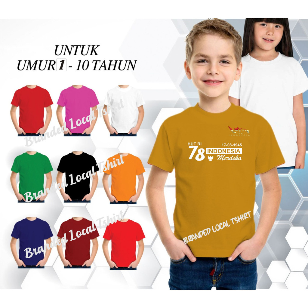Beli 10 Pc Gratis 1 Pc Hut RI 78 Kaos Terlaris 17 Agustus 1945 78 Kemerdekaan Indonesia Kaos Merah Putih Hitam Kaos Cewek Cowok Anakxx1