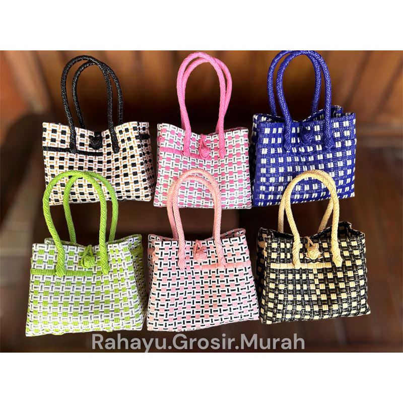 RAHAYU - Tas Wanita Jali Petty S Mini Bisa COD / Tas Souvenir Anyaman / Tas Anyaman Rajut Muat HP Do