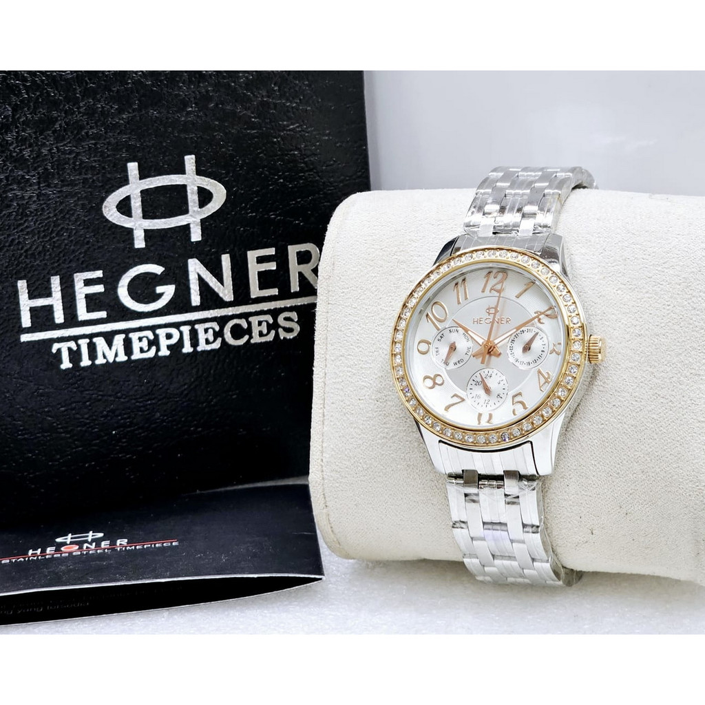 Jam Tangan Wanita Hegner 401 Original Rantai Chrono Aktif