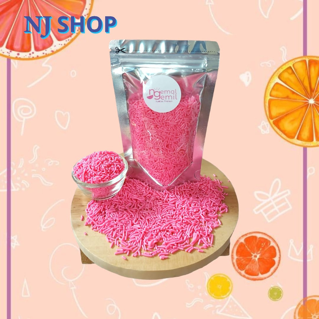 

[Coklat Original] - Meses Pouch Pink Meses Butiran Coklat Sprinkle Topping Donut Kue Bolu Kualitas Premium