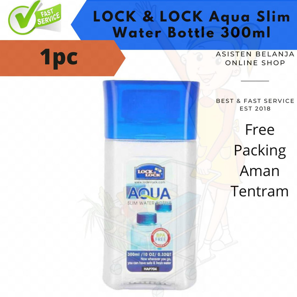 LocknLock Lock &amp; Lock aqua slim water bottle botol minum plastik HAP704 300 ml