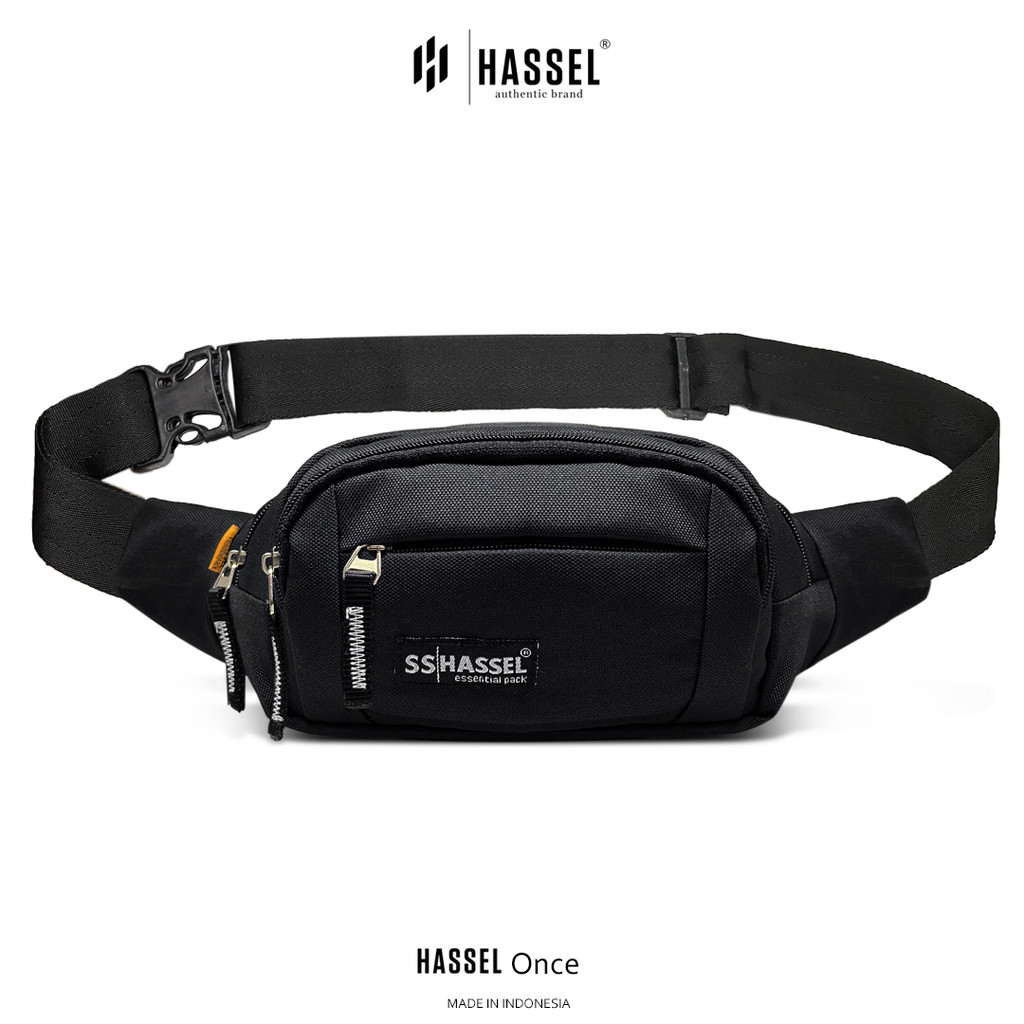 Tas pinggang HASSEL ONCE - Tas Selempang Pria Wanita / Tas Bahu / Tas Waistbag - Coklat