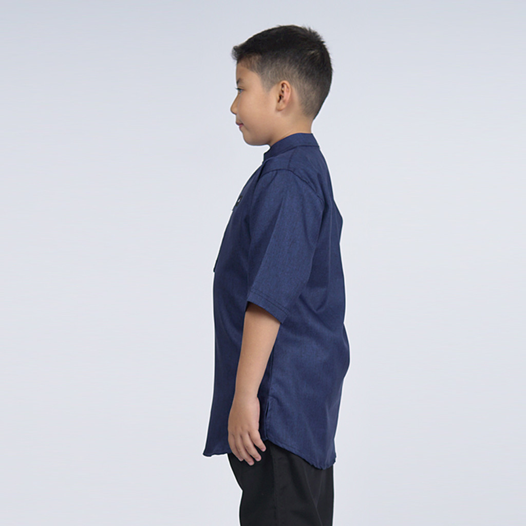 Koko Kurta Anak Laki-Laki Biru Navy | Koko Kurta Madinah Anak 3/4 / Baju Koko Kurta Anak / Khoirummah KIds Usia 2 - 12 Tahun