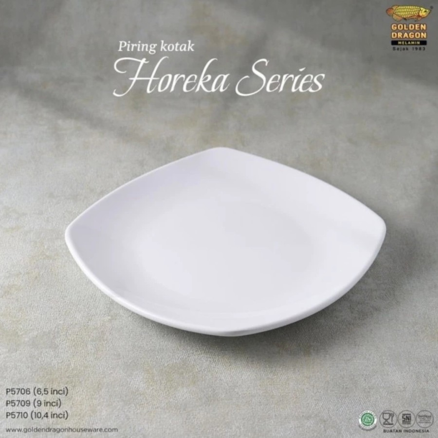 Golden Dragon Piring Makan Melamine kotak P5706 P5709 P5710