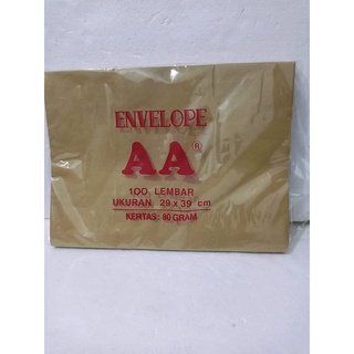 

Amplop AA Kesing Map uk. 29 x 39cm Coklat isi 100lbr non seal/tanpa lem
