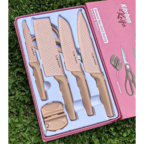 Pisau Dapur Stein DEBM Stein Steincookware Pisau Diamond Knives Set 6 in 1 Pisau Dapur Pisau Sultan Pisau Dapur Set isi 6 Pcs Elegant / tajam / anti lengket