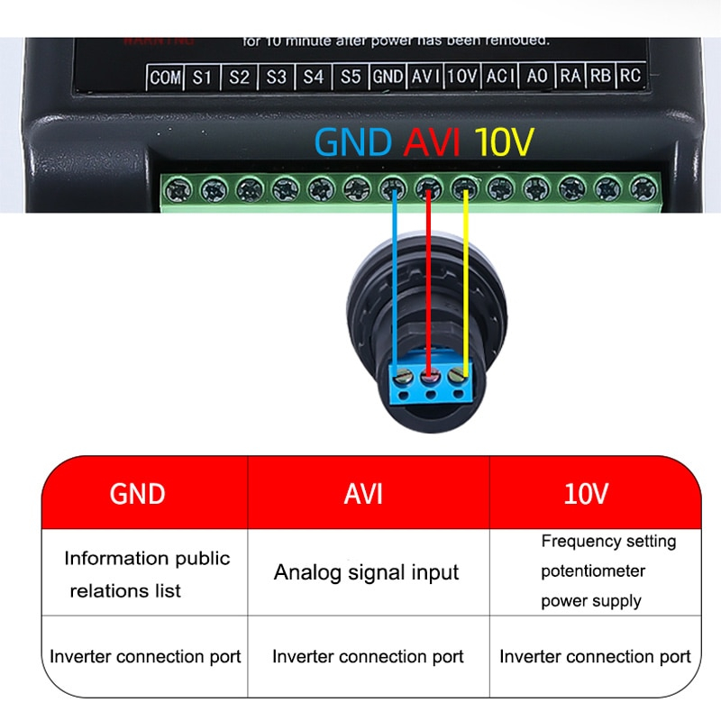 Potensiometer Converter 5K Converter Panel Inverter VSD VFD 22mm Pontentiometer