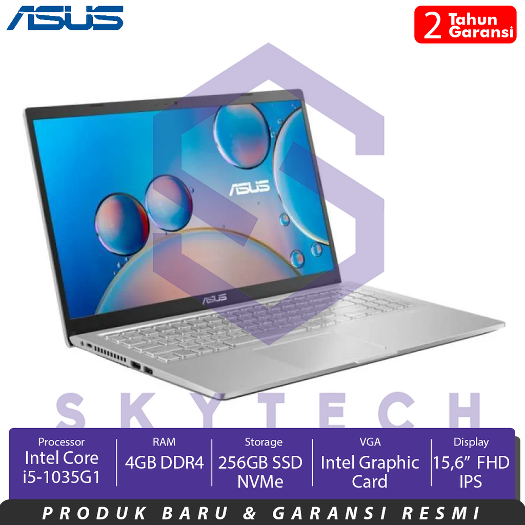 LAPTOP ASUS VIVOBOOK A516JAO VIPS522 INTEL I5 RAM 4GB SSD 256GB UMA WINDOWS 11 HOME + OFFICE 2021