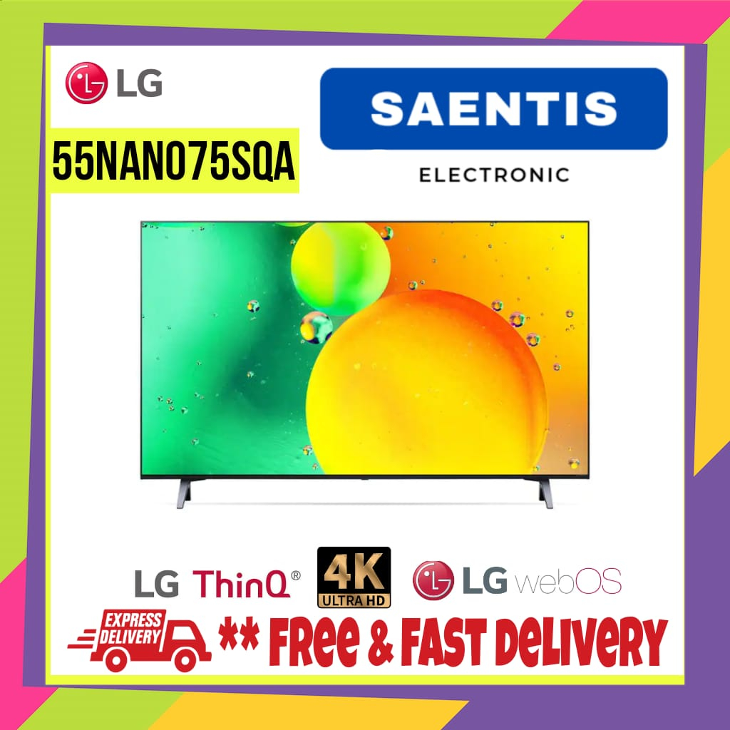 LG 55NANO75SQA SMART TV 55 INCH LG 55NANO75SQA UHD TV DIGITAL TV LG 4K