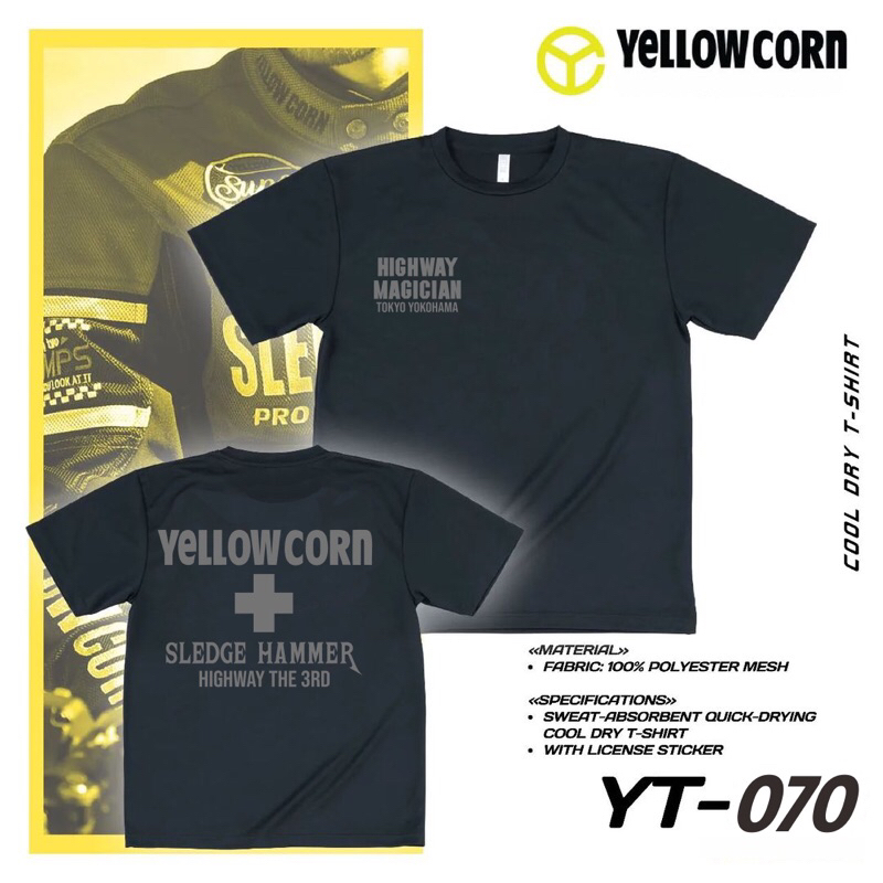 KAOS YELLOW CORN BLACK ON BLACK YC 070 TSHIRT