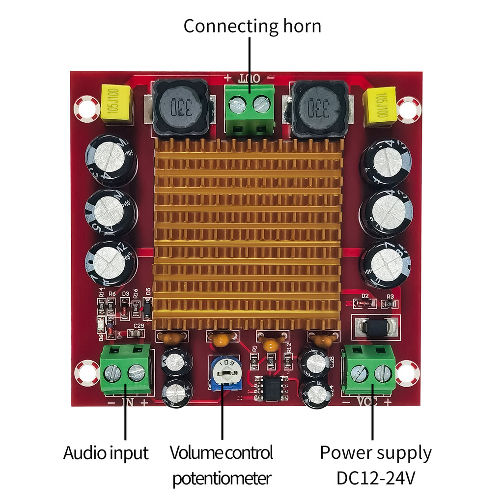 【XH-M544】 Papan Penguat Daya Digital Mono 150W 【TPA3116DA】 Papan Penguat Audio Digital 12-26V