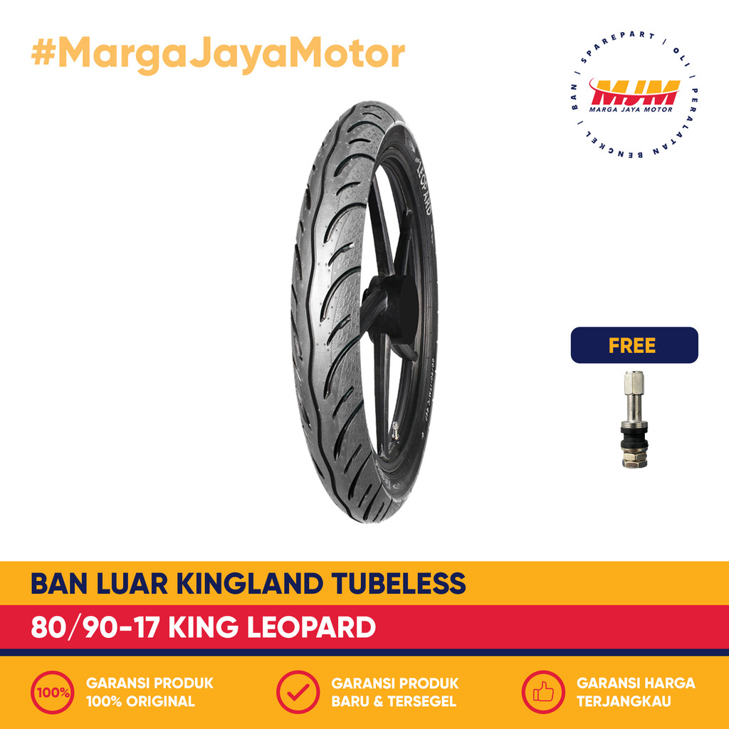 Ban Luar Kingland King Leopard 80/90-17 Tubeless Free Pentil